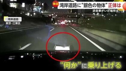 「突然のことで驚いた」湾岸道路で“銀色の物体”に乗り上げ　交差点を曲がると逆走車にバッタリ「70代くらいの男女」