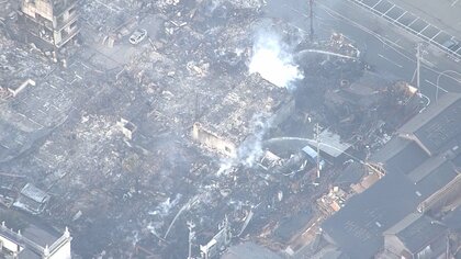 【ヘリ動画】日本3大朝市「輪島の朝市」が跡形も無く…地震による火災で約4000平方メートル消失