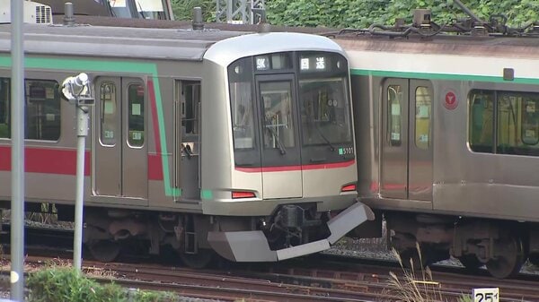 東急田園都市線で列車同士が衝突し片方が脱線…ケガ人なし 渋谷〜鷺沼間