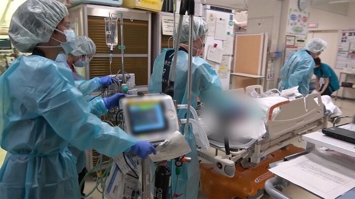 東京医科歯科大病院では、重症病床ほぼ満床、中等症向けの病床は満床だという(19日時点・提供:東京医科歯科大)