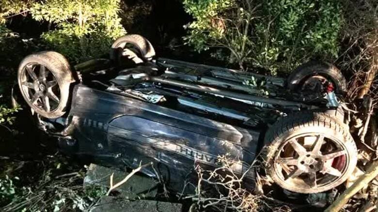 【速報】カーブを曲がり切れず横転か　車内から男性の遺体　福井・美浜町の県道｜FNNプライムオンライン