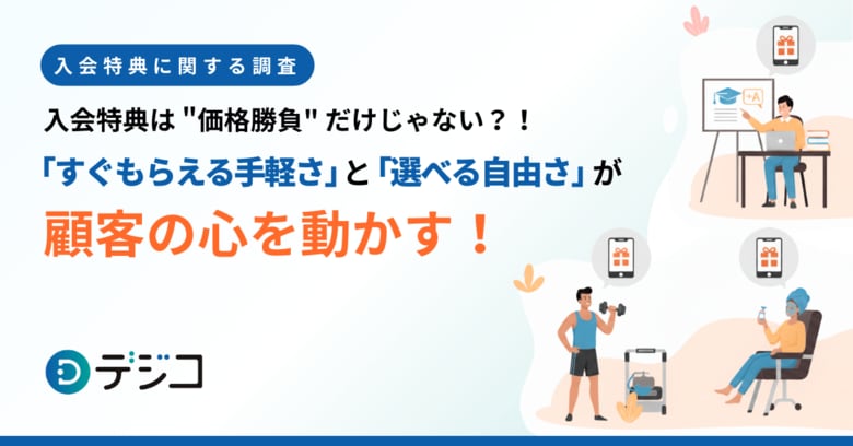 【入会特典に関する調査】“価格勝負”だけじゃない？！「すぐもらえる手軽さ」と「選べる自由さ」が顧客の心を動かす