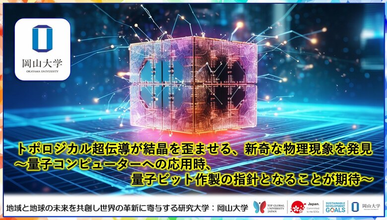 【岡山大学】トポロジカル超伝導が結晶を歪ませる、新奇な物理現象を発見~量子コンピューターへの応用時、量子ビット作製の指針となることが期待~