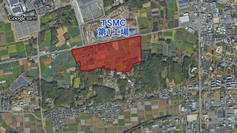 TSMC第1工場の南側に熊本・菊陽町が工業団地整備へ　2031年に分譲開始目指す　約24ヘクタールを分割せず一括分譲目指す｜FNNプライムオンライン