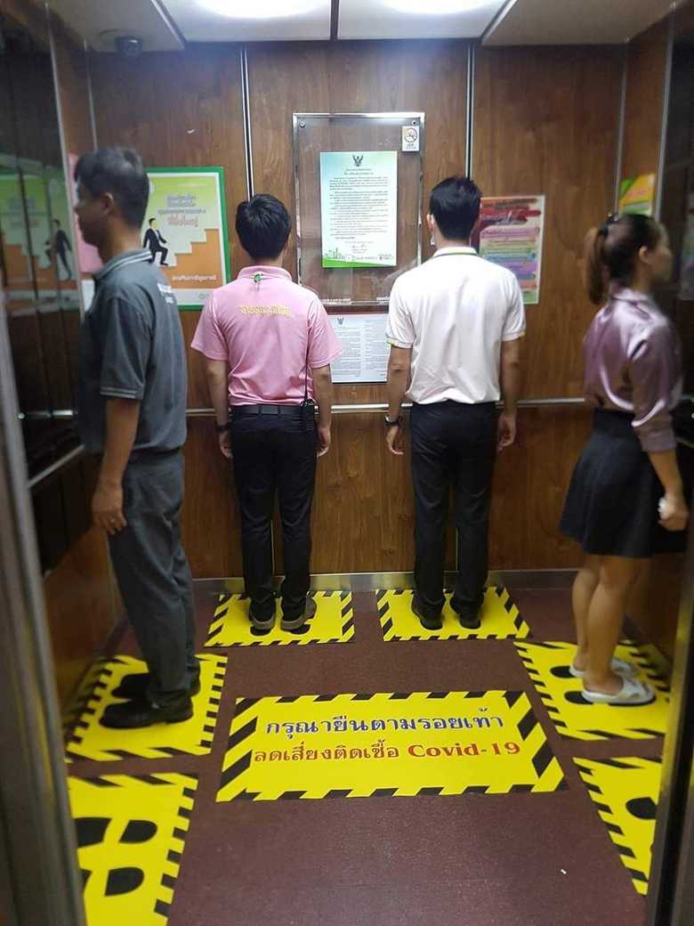 社会的距離を保つための試み 提供:バンコク都庁広報