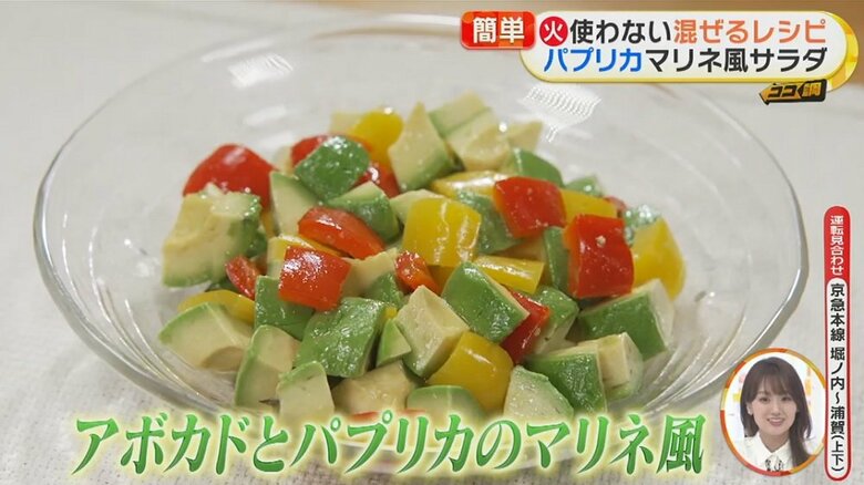「アボカドとパプリカのマリネ風」の完成