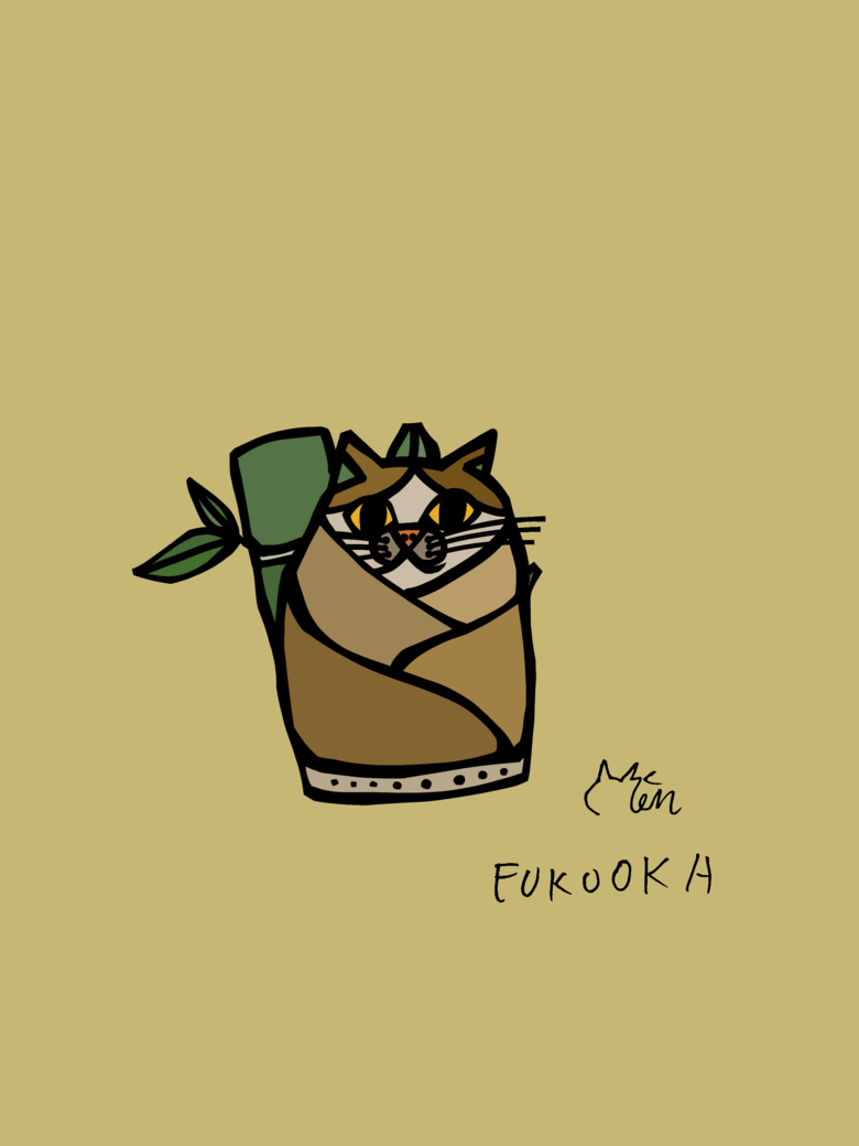 福岡県のご当地ネコ（たけのこネコ）