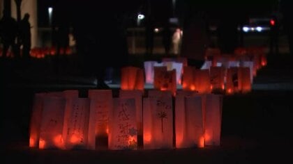 光で犠牲者悼む、陸前高田市で追悼の灯火　東日本大震災15年　岩手県