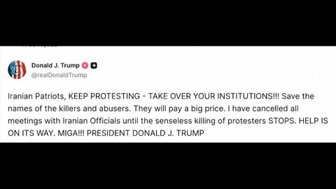 トランプ大統領SNS投稿　イラン反政府デモ「大きな代償を払う」「支援は間もなく到着する」さらなる介入示唆