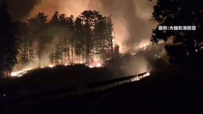 延焼続く岩手・大槌町の山林火災（4月23日夜）