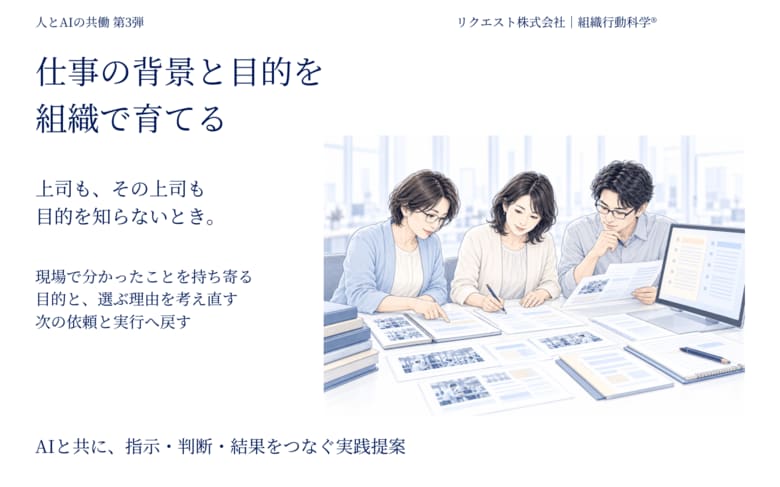 仕事の背景と目的を組織で育てる　現場で分かったことを次の指示と判断へつなぐ図解資料を公開