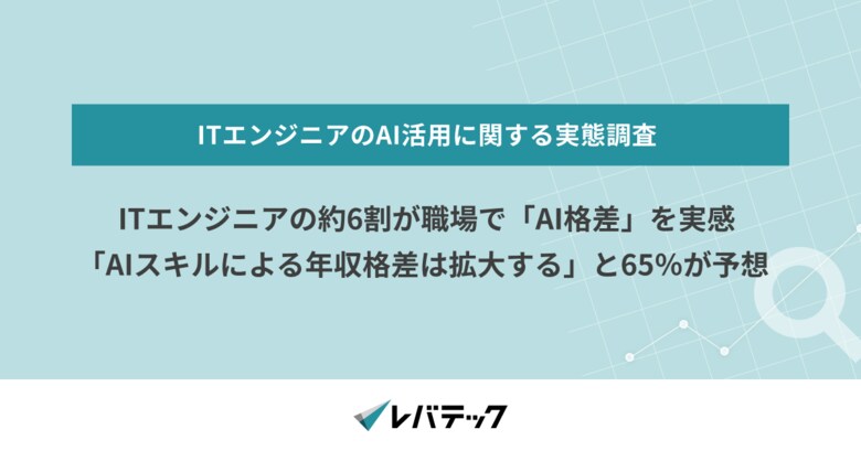 ITエンジニアの約6割が職場で「AI格差」を実感「AIスキルによる年収格差は拡大する」と65％が予想
