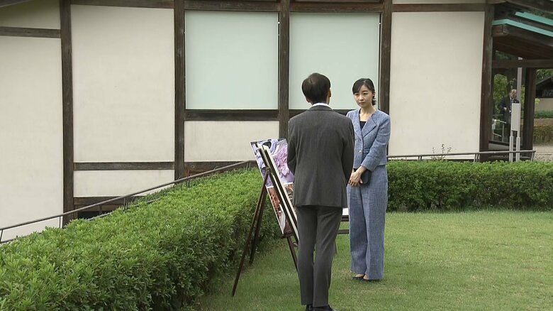 「国際陶磁器フェスティバル」で400年前の安土桃山時代の地上式窯の説明などを受けられる佳子さま