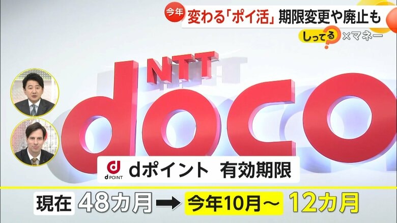48カ月だった有効期限が12カ月に短縮されるdポイント