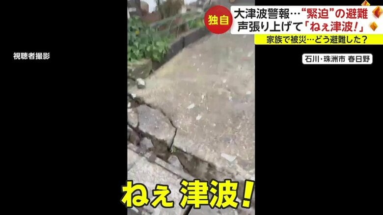 津波が来ると注意を呼び掛ける人も