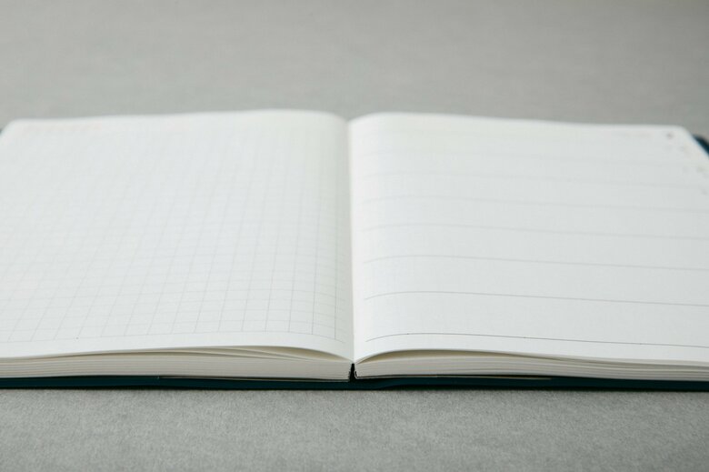 180度パタンと開く、糸綴り製本（提供：左ききの道具店）