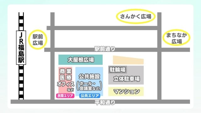 再開発ビル周辺の状況
