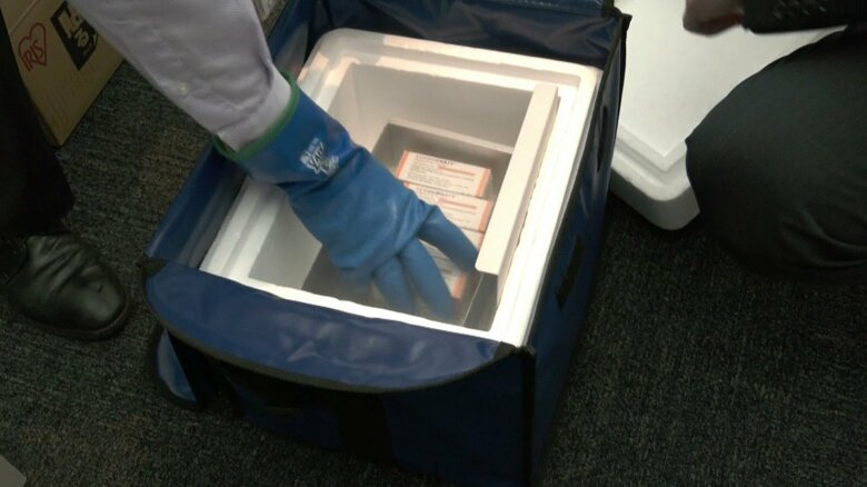 都庁では、25日、自治体に対して、５～11歳向けのワクチンが配布された(都庁提供）