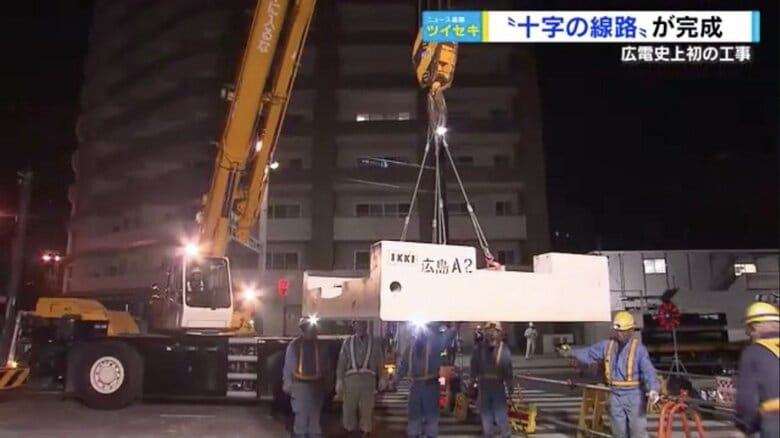 1個あたり重さ4トンほどの軌道ブロック