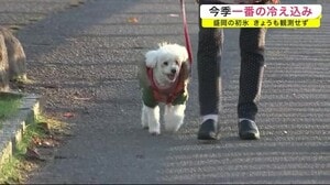 今季一番の冷え込み 犬も防寒着で散歩<岩手県>