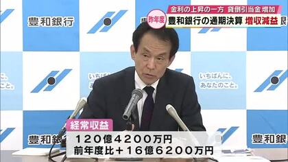 豊和銀行　通期の決算を発表　２期ぶりの減益に　大分