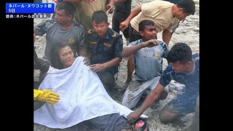 ネパール土石流　新たに男女2人を“奇跡”の救出　安否不明者多数