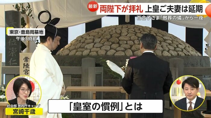 豊島墓地に到着された陛下