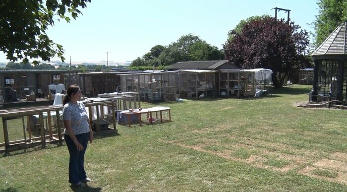 庭には120の小屋が並ぶ