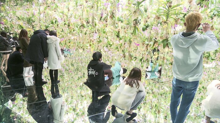 床が鏡張りだから、360度見渡す限りランの世界に