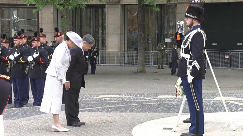 天皇皇后両陛下がオランダで戦没者を慰霊 約1分間の黙祷 戦争の歴史に向き合われる|FNNプライムオンライン