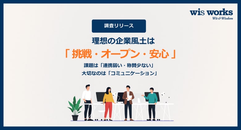 【調査リリース】理想の企業風土は「挑戦・オープン・安心」を重視傾向課題は「連携弱い・称賛少ない」　大切なのは「コミュニケーション」