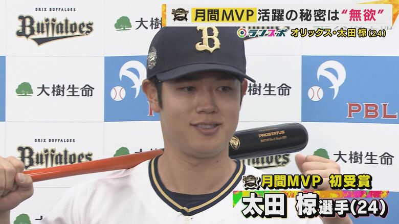 「無欲」で月間MVP初受賞　打率12球団トップのオリックス太田椋選手　好調の鍵は「欲しがりすぎない」｜FNNプライムオンライン