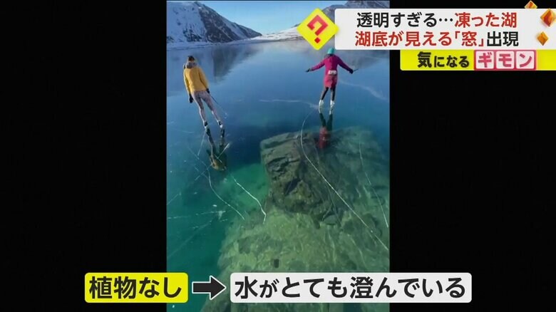透き通って底までハッキリ見える湖
