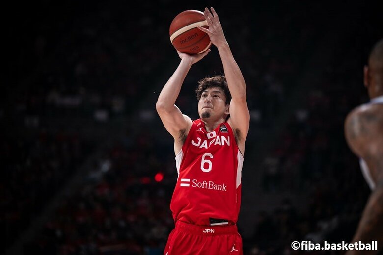 グアム戦での比江島慎（22日、東京・有明コロシアム）