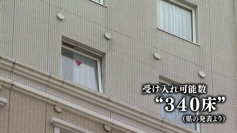 宿泊療養施設の受け入れ可能数 340床（県発表）