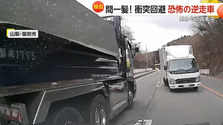 目の前に現れた白いトラック