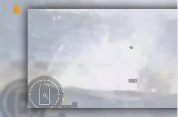 （ロシア無人水上艇の周りで上がるサルガン3000から放たれた機関銃弾の水飛沫　ウクライナ海軍公式映像より）