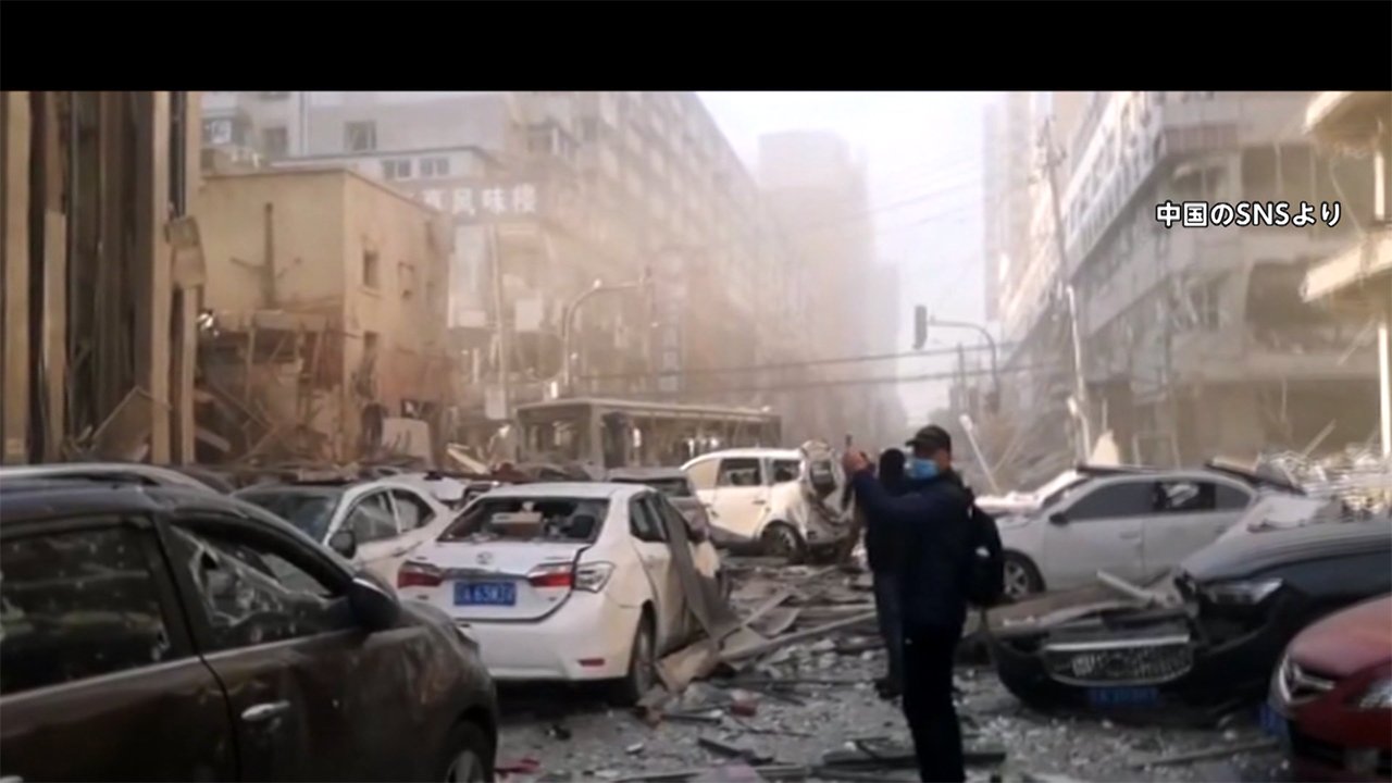 爆発の瞬間 激しい衝撃が 建物の壁崩れ落ち騒然 中国 Fnnプライムオンライン Goo ニュース