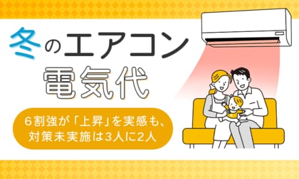 冬のエアコン電気代、6割強が「上昇」を実感も、対策未実施は3人に2人