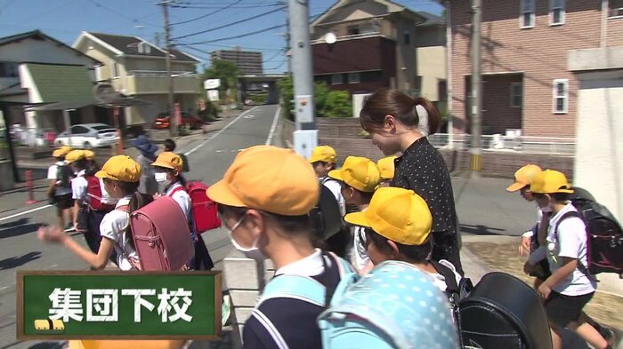 授業が終わった後、集団下校にも同行