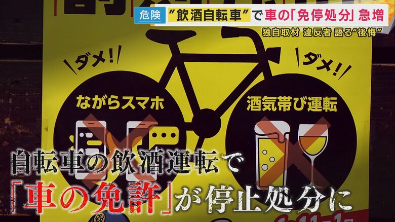 「“免停”って見たときに『えー！？』って」経験者が独自取材に語った後悔　自転車の飲酒運転で車の免許停止が急増　大阪がワースト　取材に「別に事故らんかったらええんでしょ」と缶酎ハイ片手に乗って去る人も｜FNNプライムオンライン