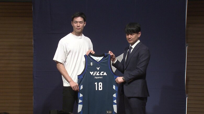 入団会見で「長崎ヴェルカをB1優勝チームに押し上げたい」と決意を語っていた