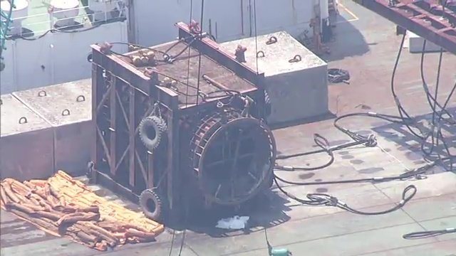 掘削機の引きあげも完了　6月27日までに使用前検査の準備が整う