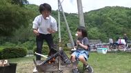 直火であぶったマシュマロも  気軽にアウトドアを楽しんで　庄川水まつり