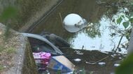 津山市でバイクが道路沿いの用水路に転落　７０歳の男性死亡…死因は溺死　運転中に転落か【岡山】