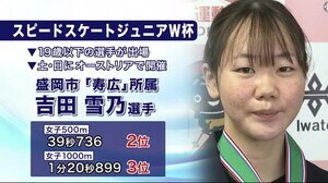 吉田雪乃選手 2位・3位に スピードスケートのジュニアワールドカップ<岩手県>