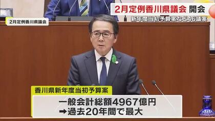 池田知事「自ら先頭に立ち少子化対策等を…」香川県議会開会　４９６７億円の当初予算案など提案【香川】