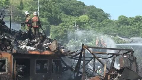 呉市の船解体現場火災から一夜　鎮火のめど立たず　引き続き３６５世帯に避難指示　広島