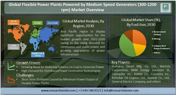 中速発電機 300 1200 Rpm を動力源とする柔軟な発電所市場 発電機燃料の種類別 プラントサイズ別 エンドユーザー別 世界の需要分析と機会の見通し2030年