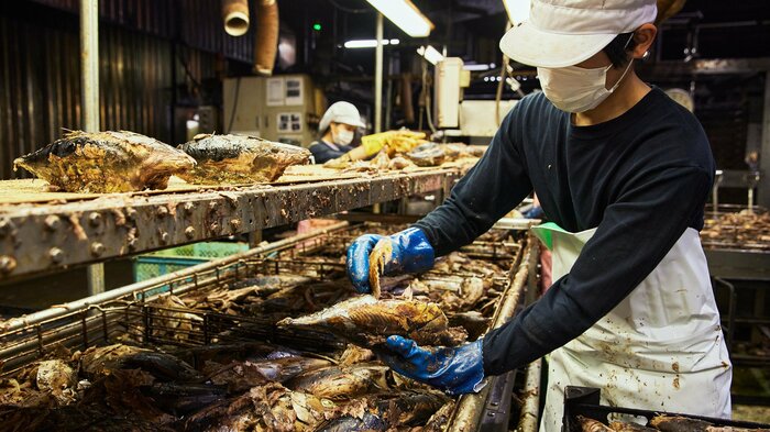 「ほんだし®」の製造工程で副生物を仕分け